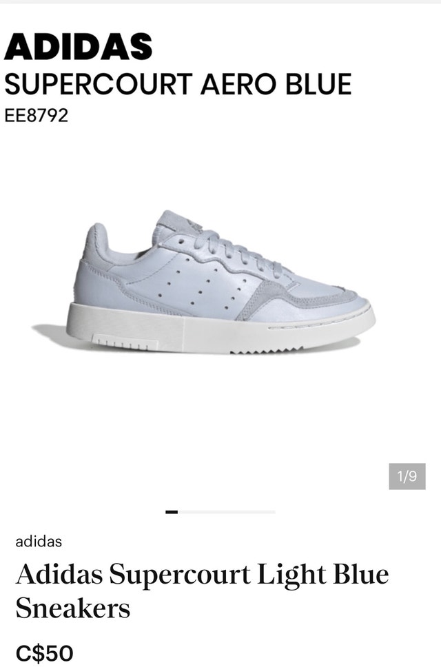 Adidas Supercourt Aero Blue