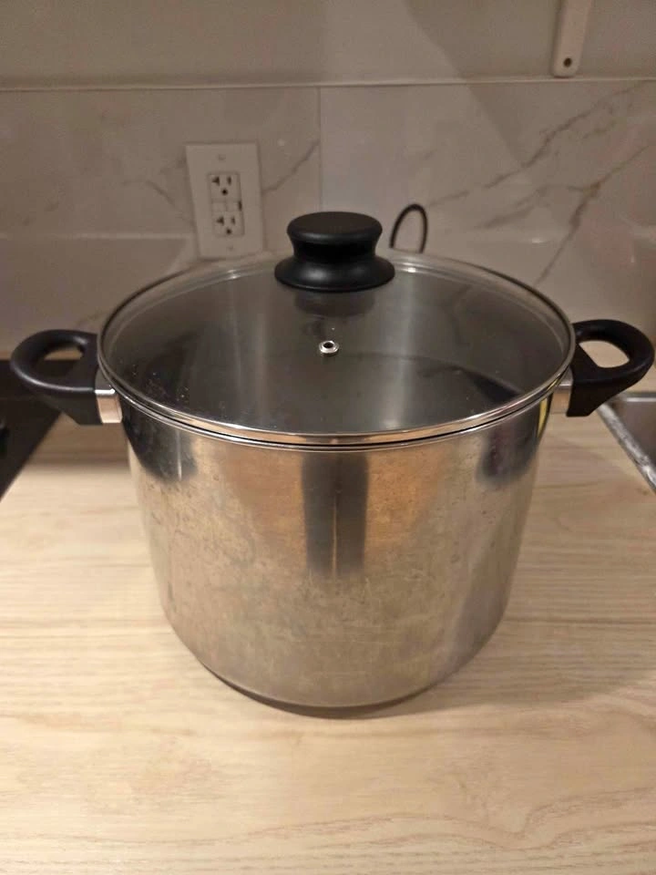 8-Quart Stainless Steel Stock Pot with Glass Lid