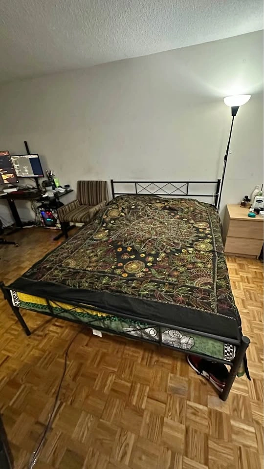 Queen size metal sturdy bed frame
