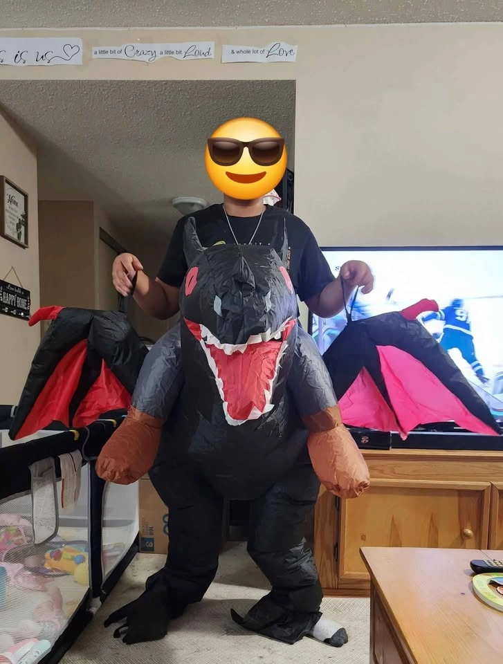 Halloween Adult Ride-along dragon inflatable costume - photo 3