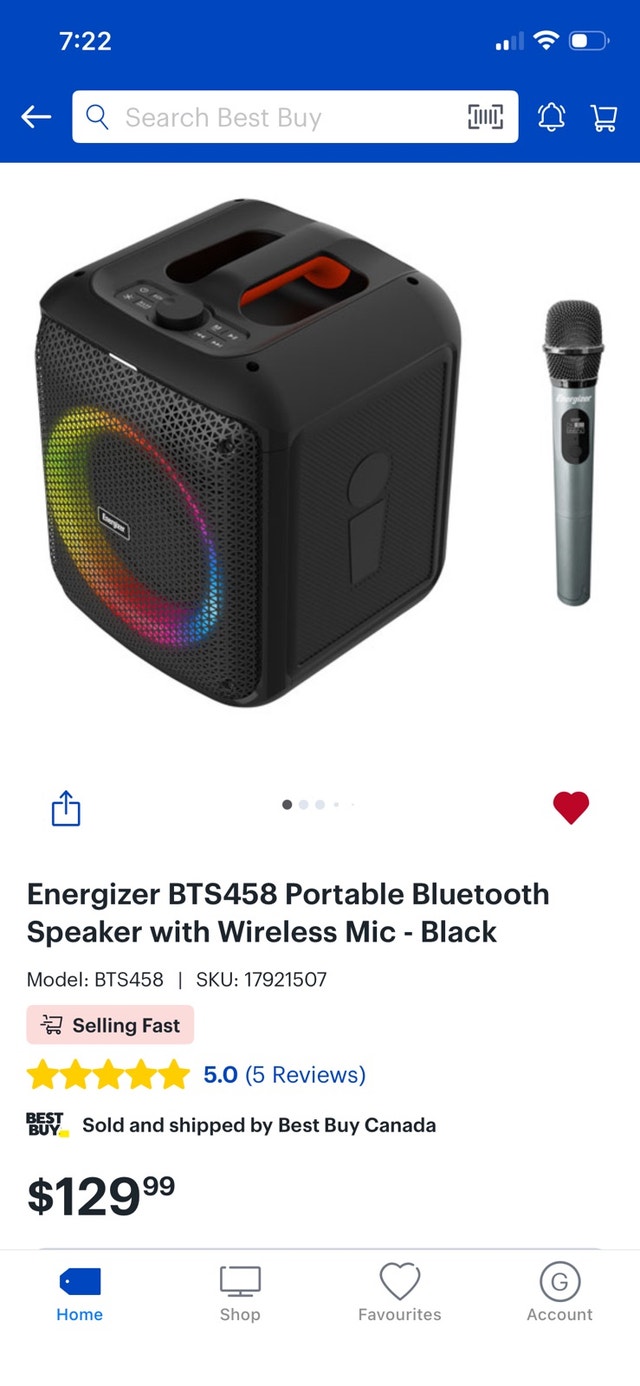 Energizer BTS458 Portable Bluetooth Speaker