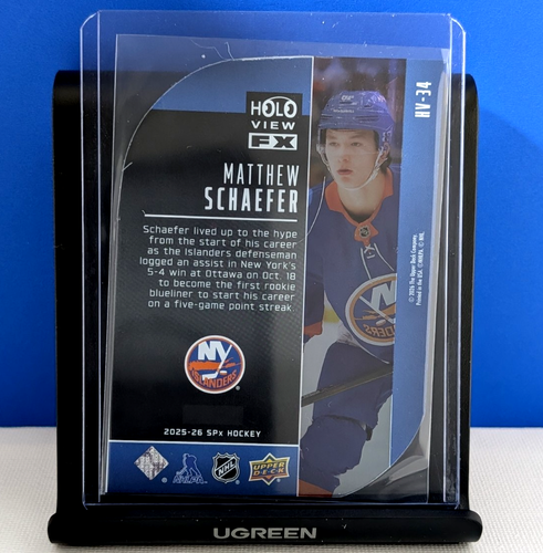Matthew Schaefer 2025-26 SPx Holo View FX Rookie HV-34 - photo 2