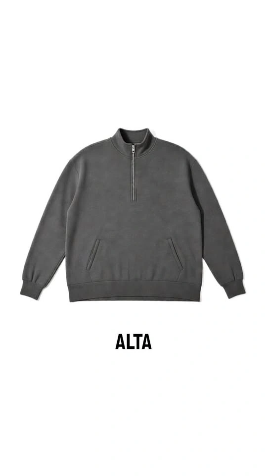 1/4 Zip Sweatshirt in Charcoal Gray