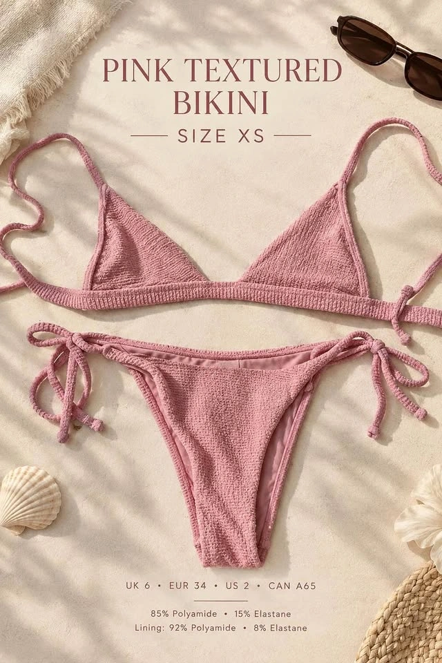 Dusty Pink Textured Bikini