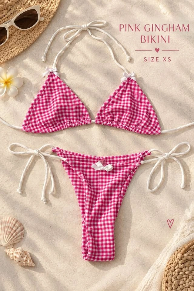 Pink Gingham Bikini