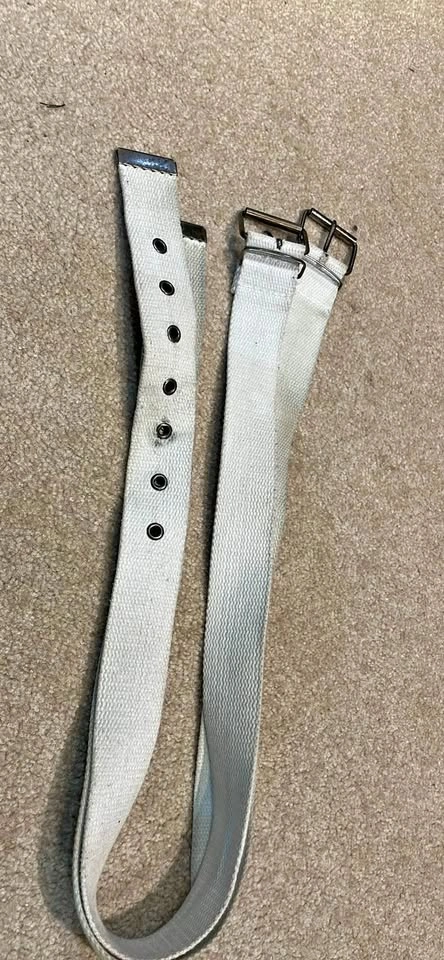 White Canvas Double Grommet Belt