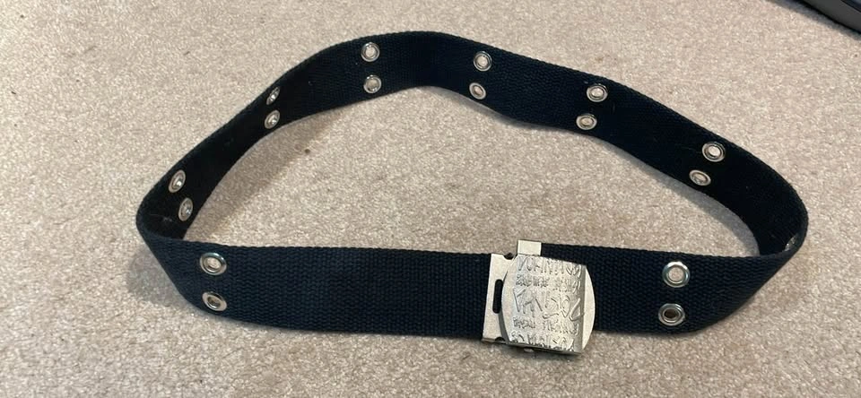 Dorinha Black Canvas Double Grommet Belt