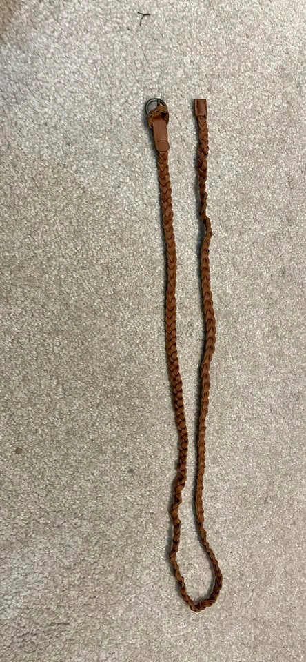 Brown Braided Faux Leather Belt
