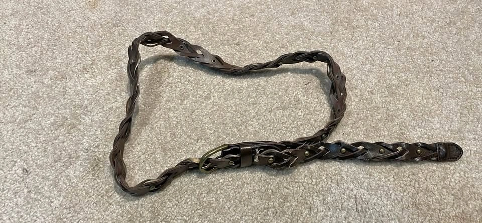 Braided Brown Leather Belt