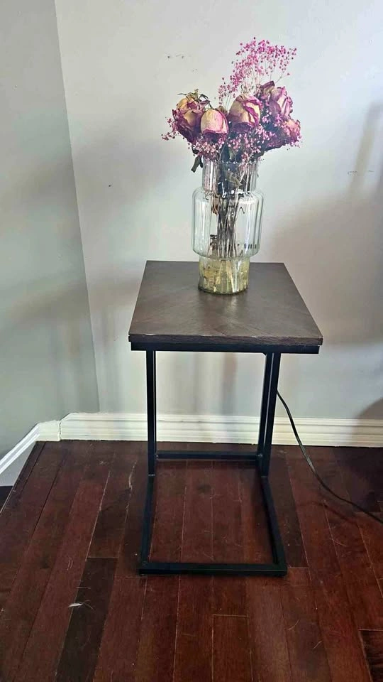 Side table with power outlet
