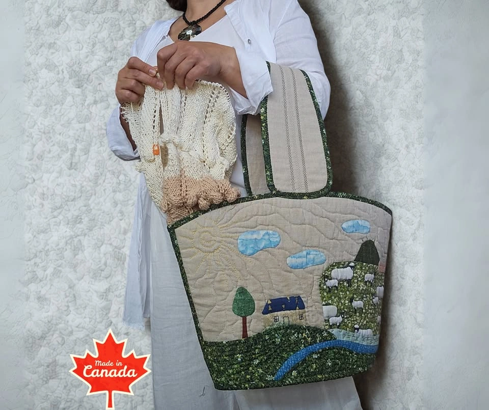 Handmade Patchwork Project Bag – Knitting & Crochet Tote - photo 2