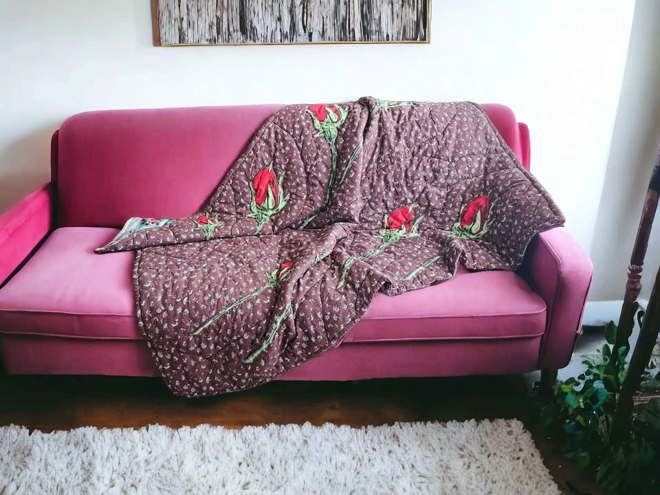 Handmade TWIN QUILT, cotton, natural bamboo filling - photo 2