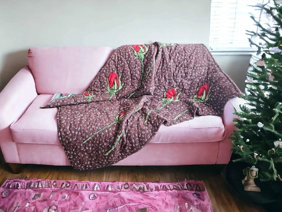Handmade TWIN QUILT, cotton, natural bamboo filling - photo 3