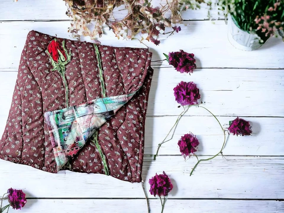 Handmade TWIN QUILT, cotton, natural bamboo filling - photo 4