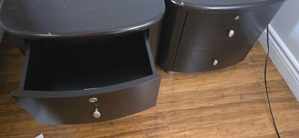 Dark Brown Bedroom Furniture Set - 2 Nightstands and Headboard - photo 2