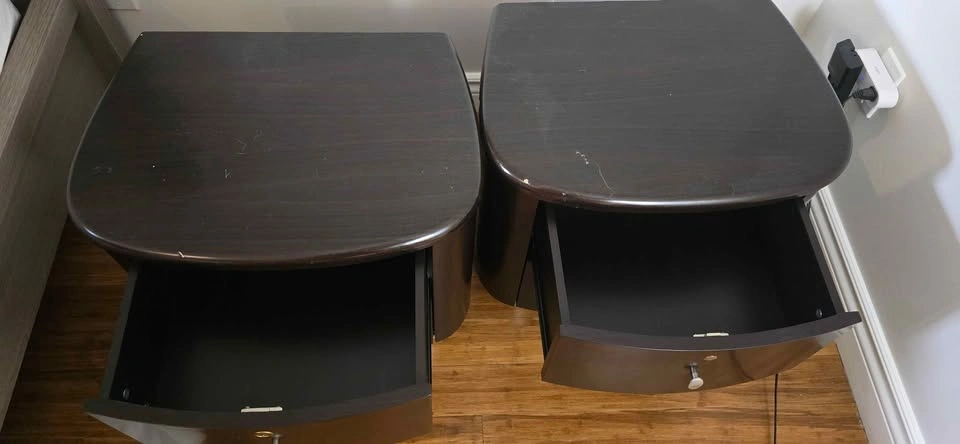 Dark Brown Bedroom Furniture Set - 2 Nightstands and Headboard - photo 3