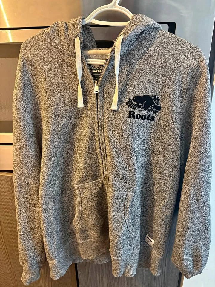 Roots Salt & Pepper Full-Zip Hoodie – Mens Medium