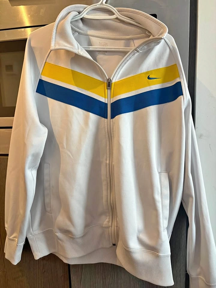 Nike Retro Chevron Track Jacket – White / Blue / Gold (Mens L)