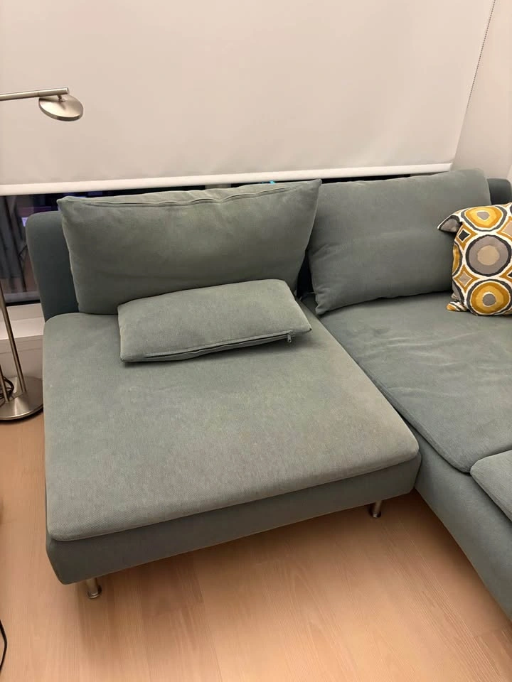 IKEA SÖDERHAMN Sofa with Chaise – Light Green / Sage - photo 3