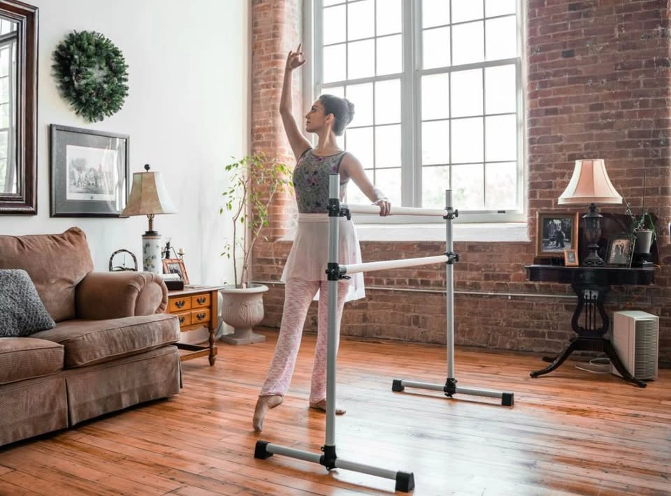 VITA Barre Freestanding Double Ballet Barre – Wood – Like New - photo 2