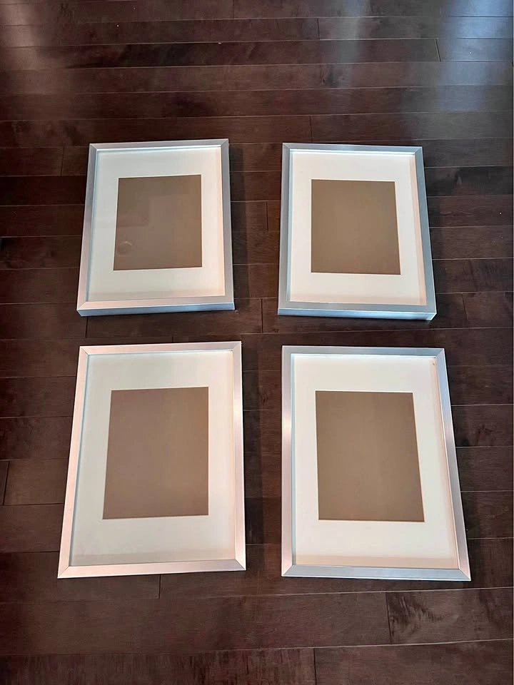 Set of 4 Silver Picture Frames with White Mats - IKEA