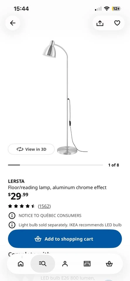 Pair of IKEA LERSTA Floor Lamps - photo 2
