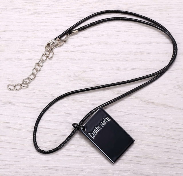 NEW 4 PCS Set Death Note Book Journal, Feather Pen, L Necklace - photo 3