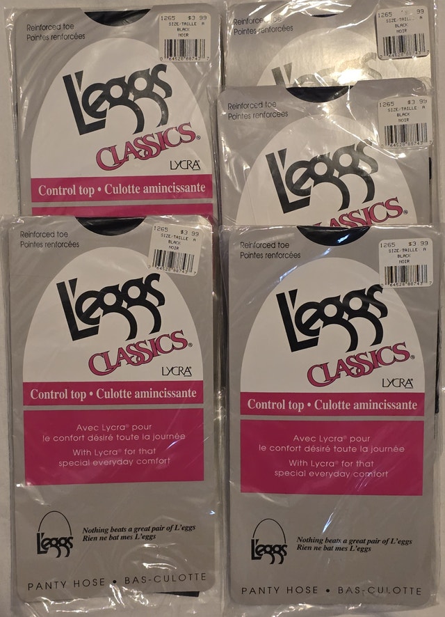 RARE Vintage Pantyhose L'EGGS Classics Black Size A SEALED
