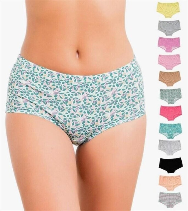 NEW Alyce Intimates 12 Pack High Waisted Cotton Boyshort
