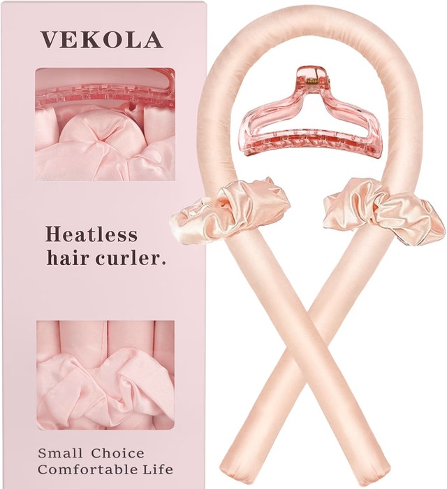 NEW Vekola Heatless Hair Curler for Long Hair, Pink
