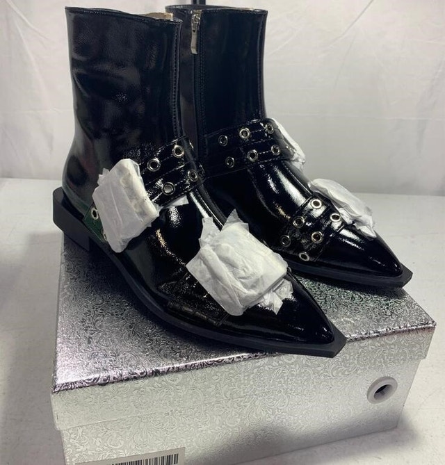NEW Women's 8.5 Black Ankle Boot Chunky Low Heel - photo 2