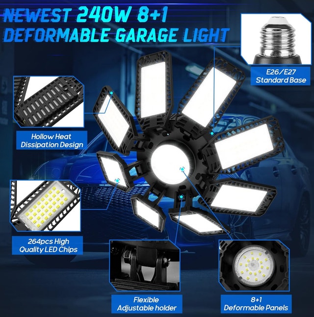 NEW LED Garage Lights 6 Pack 24000LM Bright Shop Lights 240W - photo 2