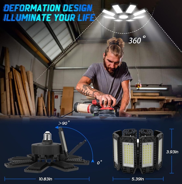 NEW LED Garage Lights 6 Pack 24000LM Bright Shop Lights 240W - photo 4