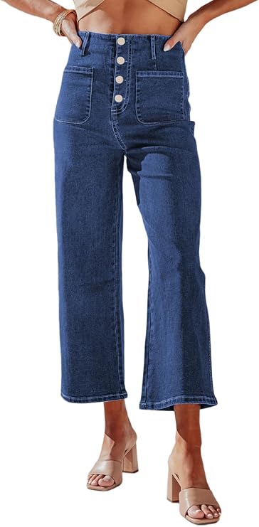 NEW Womens Size 6 & 10 Wide Leg Jeans High Waisted Tummy Control