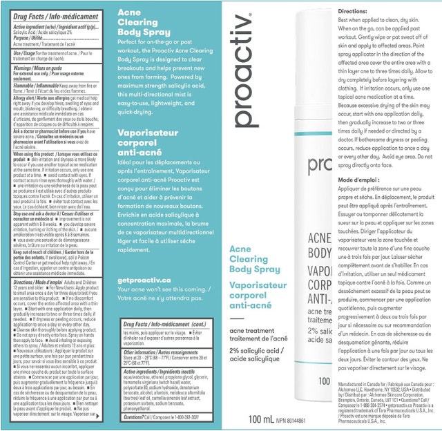 NEW Proactiv Acne Clearing Body Spray Bottle, 100mL - photo 5