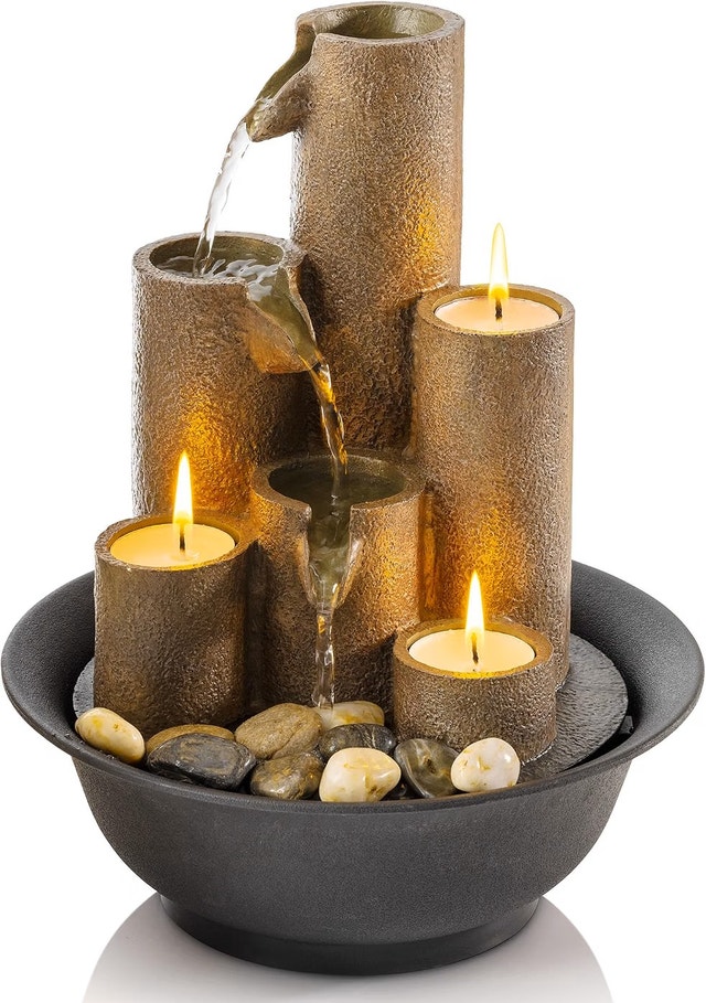NEW Alpine Corporation Indoor Tabletop Tiered Water Fountain