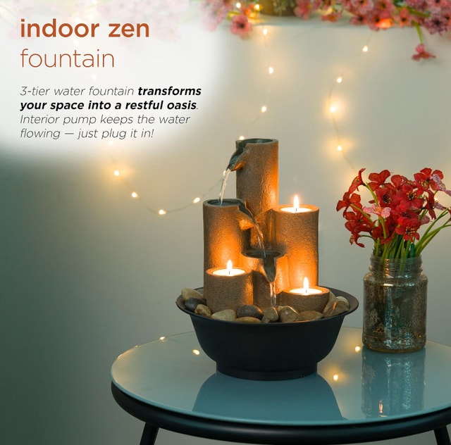 NEW Alpine Corporation Indoor Tabletop Tiered Water Fountain - photo 3