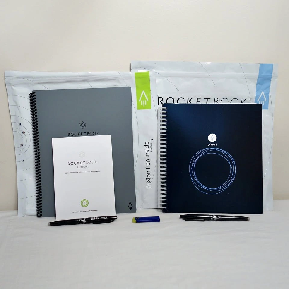 2-Pack Rocketbook Fusion & Wave Smart Reusable Notebooks
