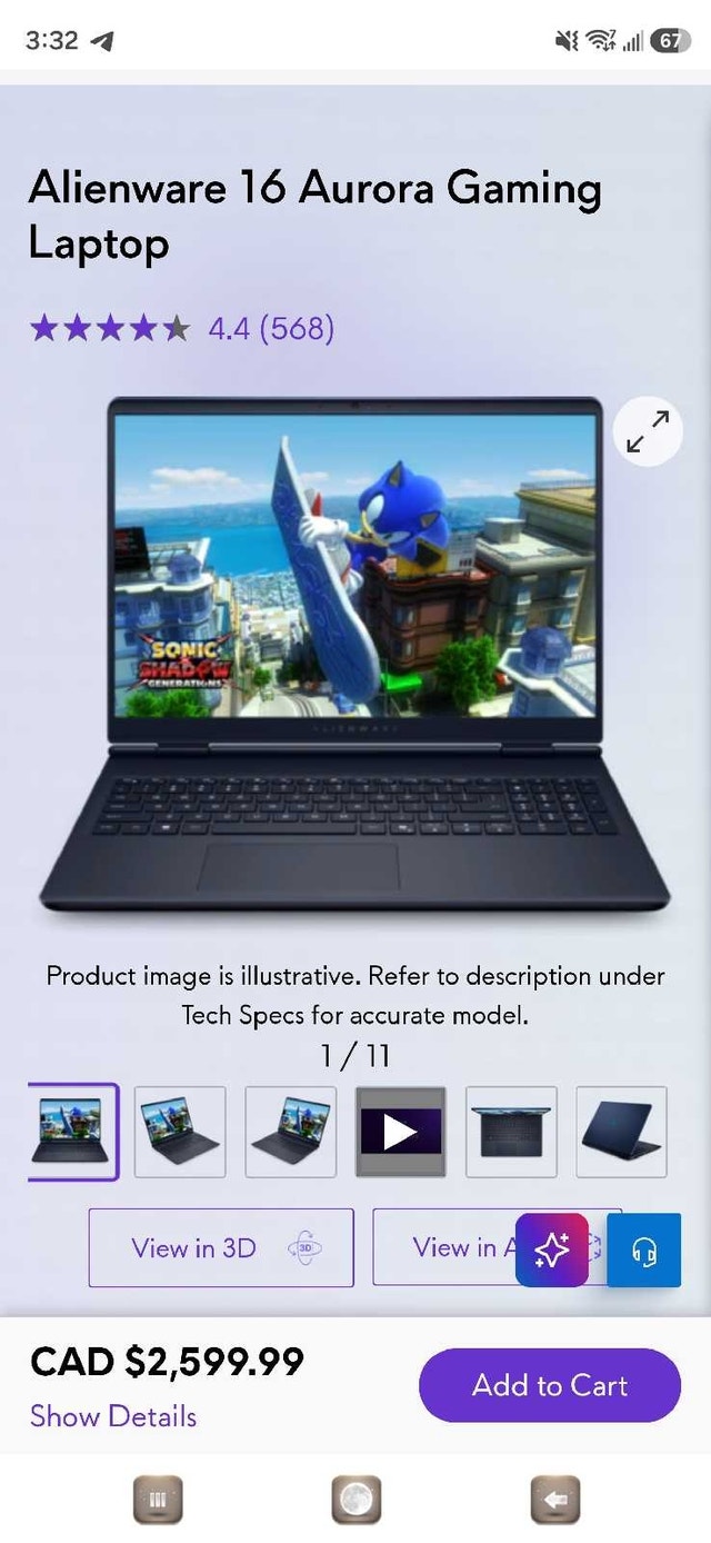 Brand New in Box DELL ALIENWARE 16" AURORA GAMING LAPTOP - photo 3