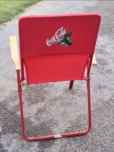 Coca Cola Folding Metal Chair with Wood Arms 1998 Ad - photo 5