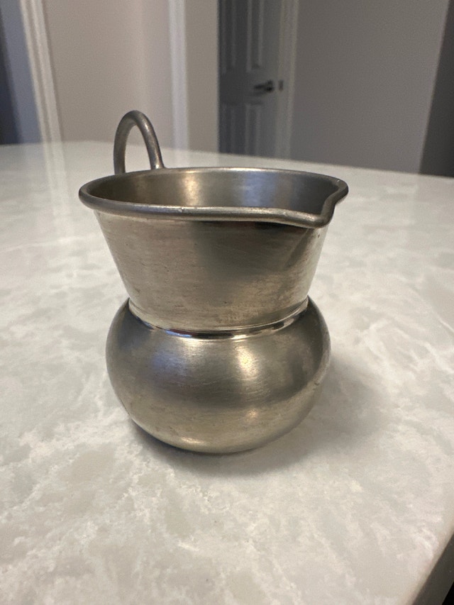 Vintage miniature pewter creamer pitcher. Italy. - photo 3