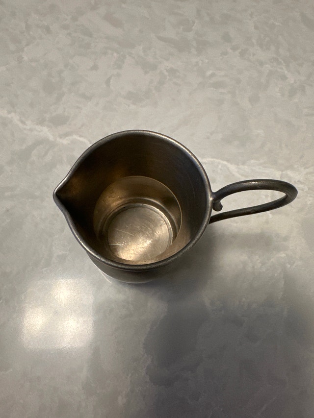 Vintage miniature pewter creamer pitcher. Italy. - photo 4