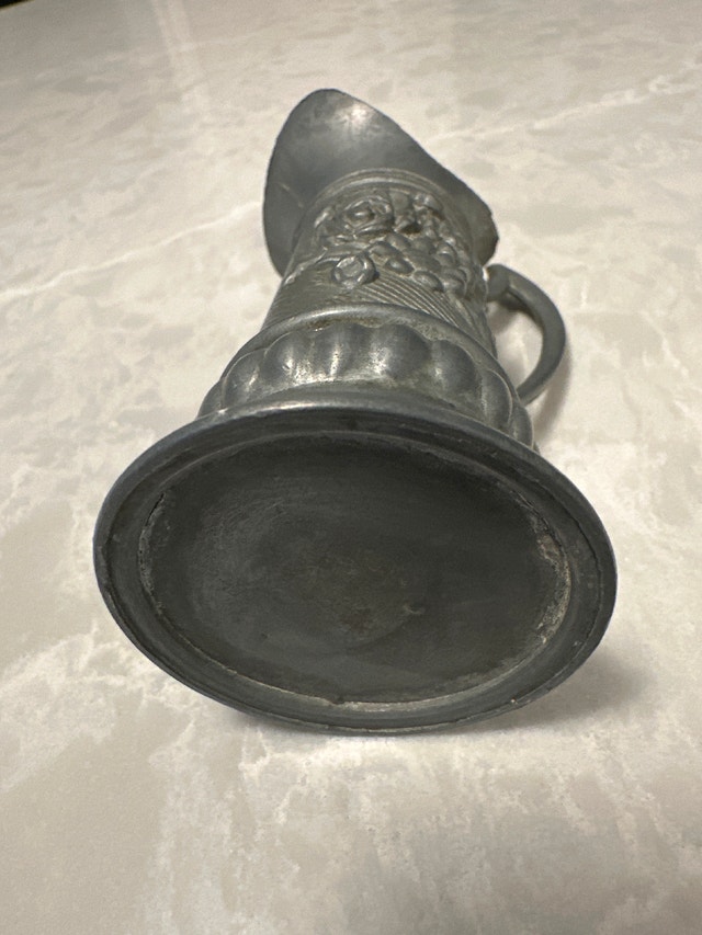 Miniature Cast Metal Ornamental Vessel Rose Relief Collectible - photo 4