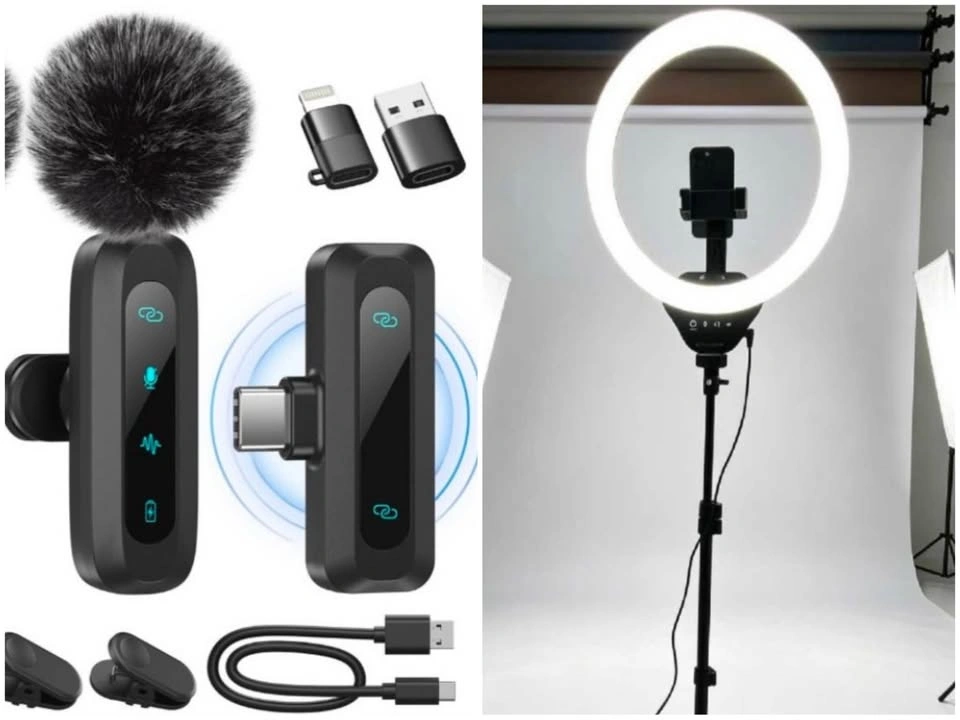 12-inch Ring Light and Wireless Microphone Combo - photo 2