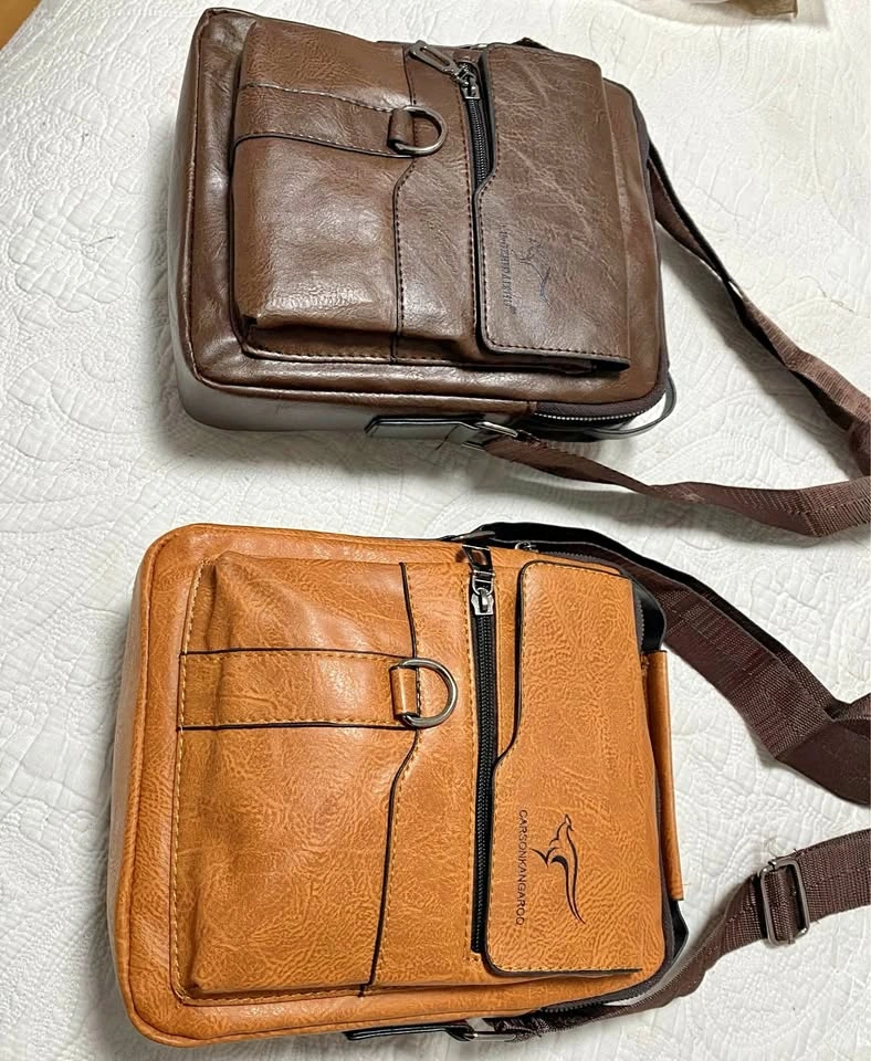Men's Faux Leather Crossbody Bag, Casual Style