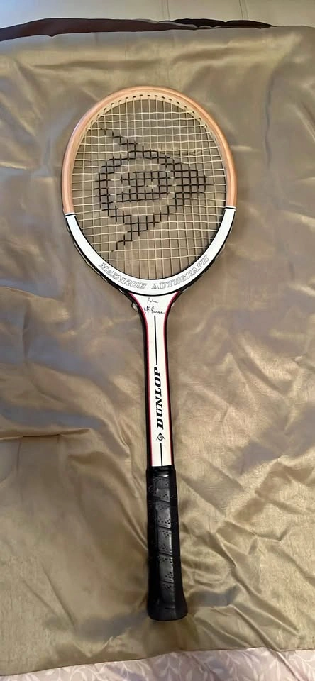 Vintage Dunlop John McEnroe Autograph Wooden Tennis Racket