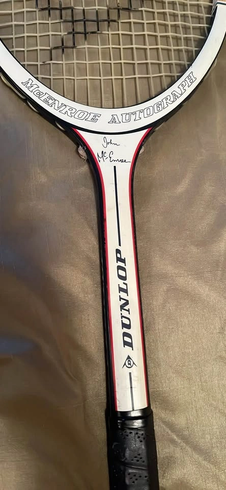 Vintage Dunlop John McEnroe Autograph Wooden Tennis Racket - photo 3