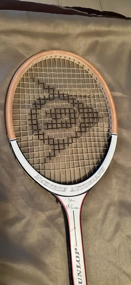 Vintage Dunlop John McEnroe Autograph Wooden Tennis Racket - photo 4