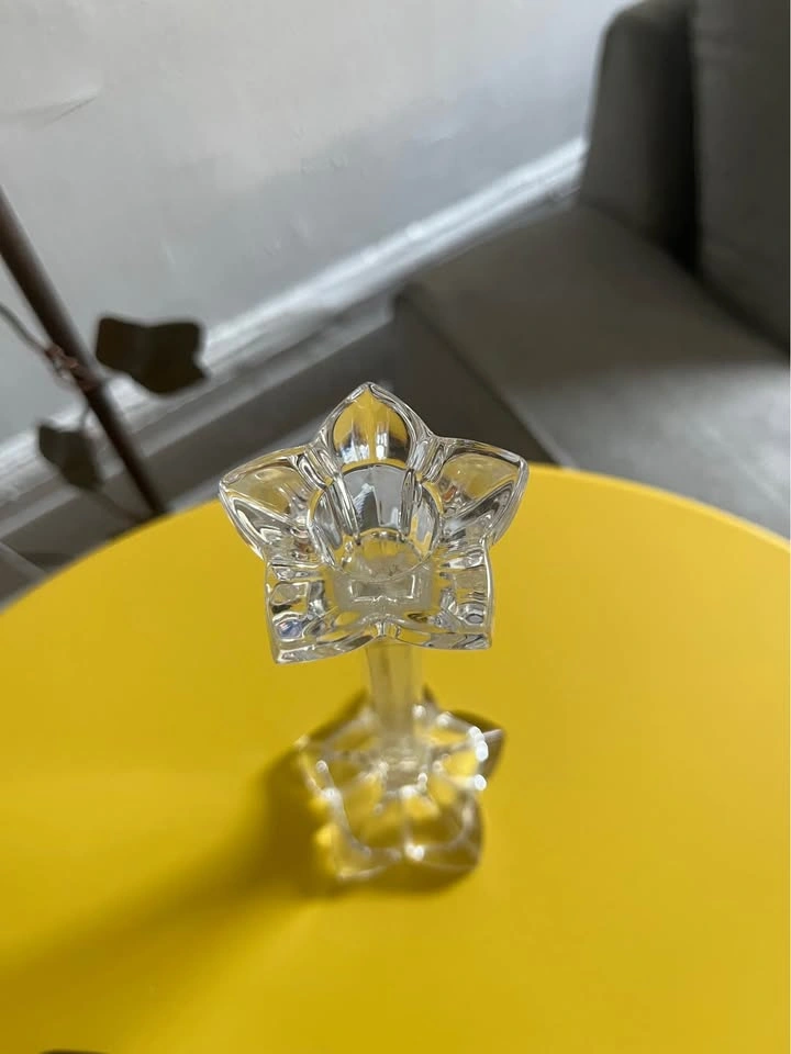 Vintage Ornate Glass/Crystal Candleholder (9”) - photo 2