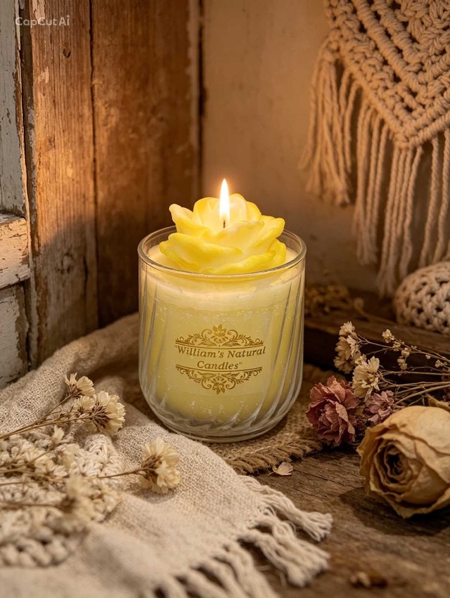 Handcrafted decorative candle in a glass jar, various colors - photo 2